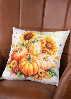 New BADER Herbstlicher Kissenbezug mit Kürbis-Motiv BUNT