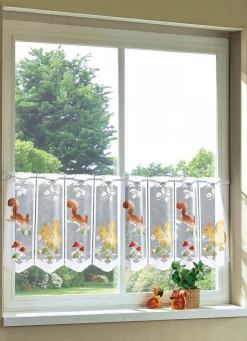 Best BADER Herbstlicher Kurzstore mit Eichhörnchen WEISS-BRAUN