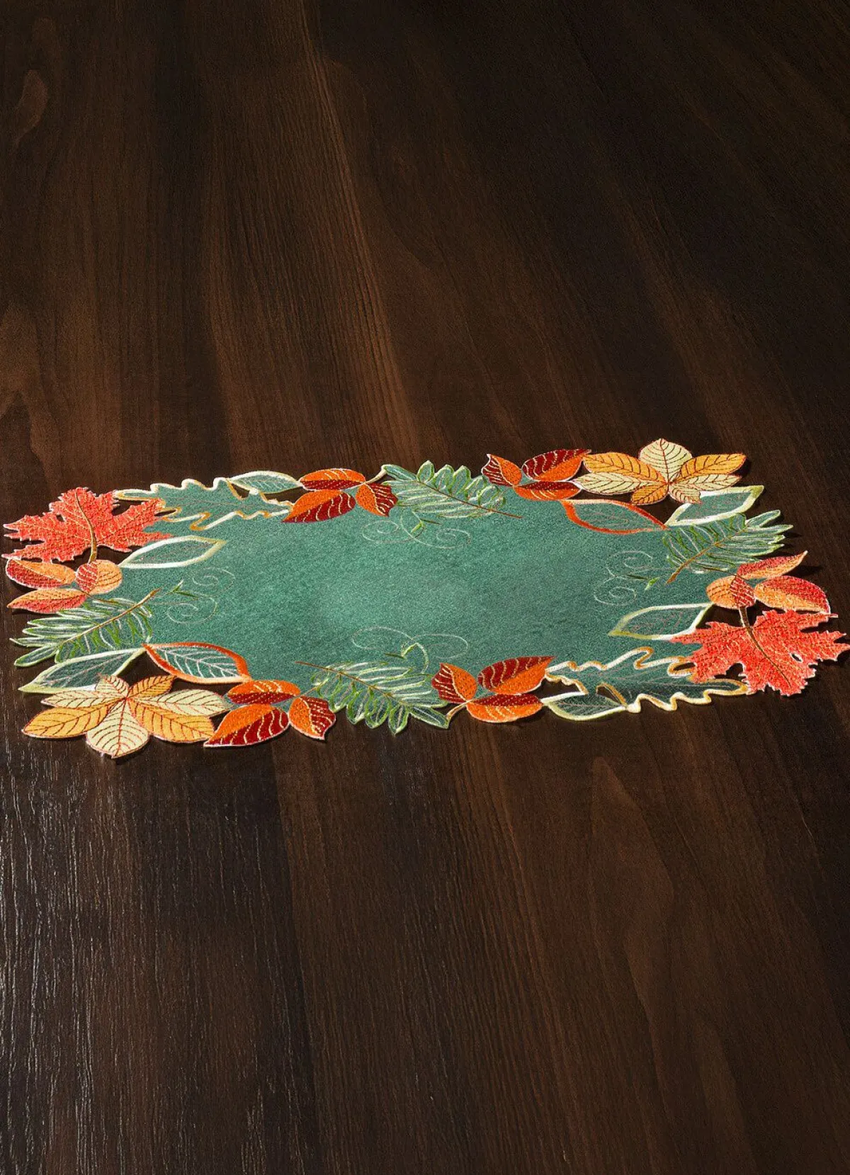 New BADER Herbstliche Tisch- und Raumdekoration mit Blattmotiven GRÜN-BUNT