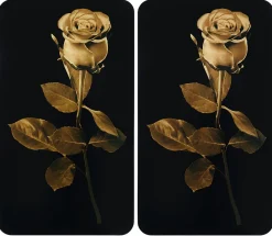 Sale WENKO Herdabdeckplatten mit Goldene Rosen-Motiv, 2er-Set ROSEN GOLD