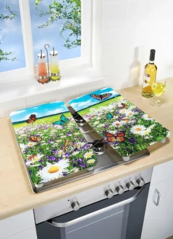 Best WENKO Herdabdeckplatten mit n-Motiv SOMMERWIESE