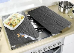 WENKO Herdabdeckplatten , 2er-Set SCHIEFER