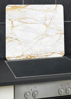 New BADER Herdabdeckplatten/Wandblende, Motiv MARMOR GOLD