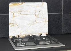 New BADER Herdabdeckplatten/Wandblende, Motiv MARMOR GOLD