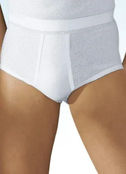 Online HERMKO Dreierpack Slips aus Doppelripp WEISS