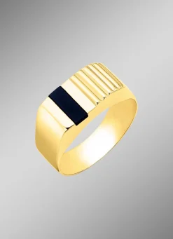 Outlet BADER Herrenring aus 375er Gold mit Onyx