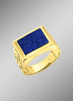 BADER Herrenring aus Gold mit Lapislazuli