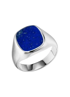 New BADER Herrenring aus Silber mit echtem Lapislazuli