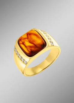 Clearance BADER Herrenring mit echtem Bernstein