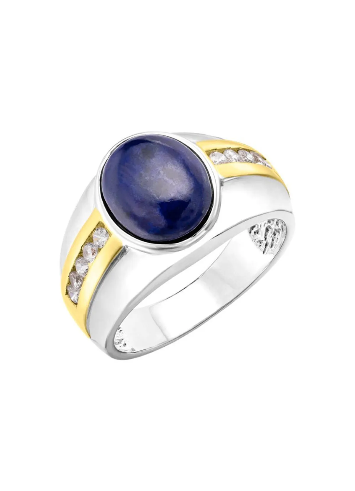 Online BADER Herrenring mit Lapislazuli und Zirkonia