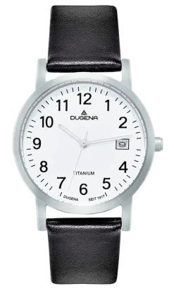Discount DUGENA Herrenuhr mit Titangehäuse und Lederband