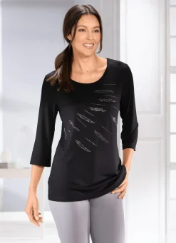 BADER Herrliches Shirt mit Zierplättchen SCHWARZ