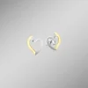 BADER Herz-Ohrstecker in Bicolor mit synth. Zirkonia