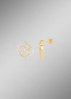 Hot BADER Herz-Ohrstecker mit 68 Diamanten