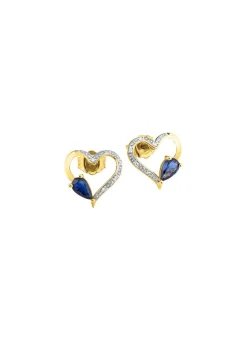 New BADER Herz-Ohrstecker mit echt Safir