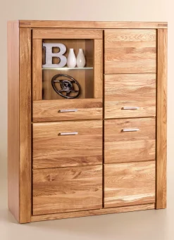 Clearance BADER Highboard mit Massivholzfronten WILDEICHE