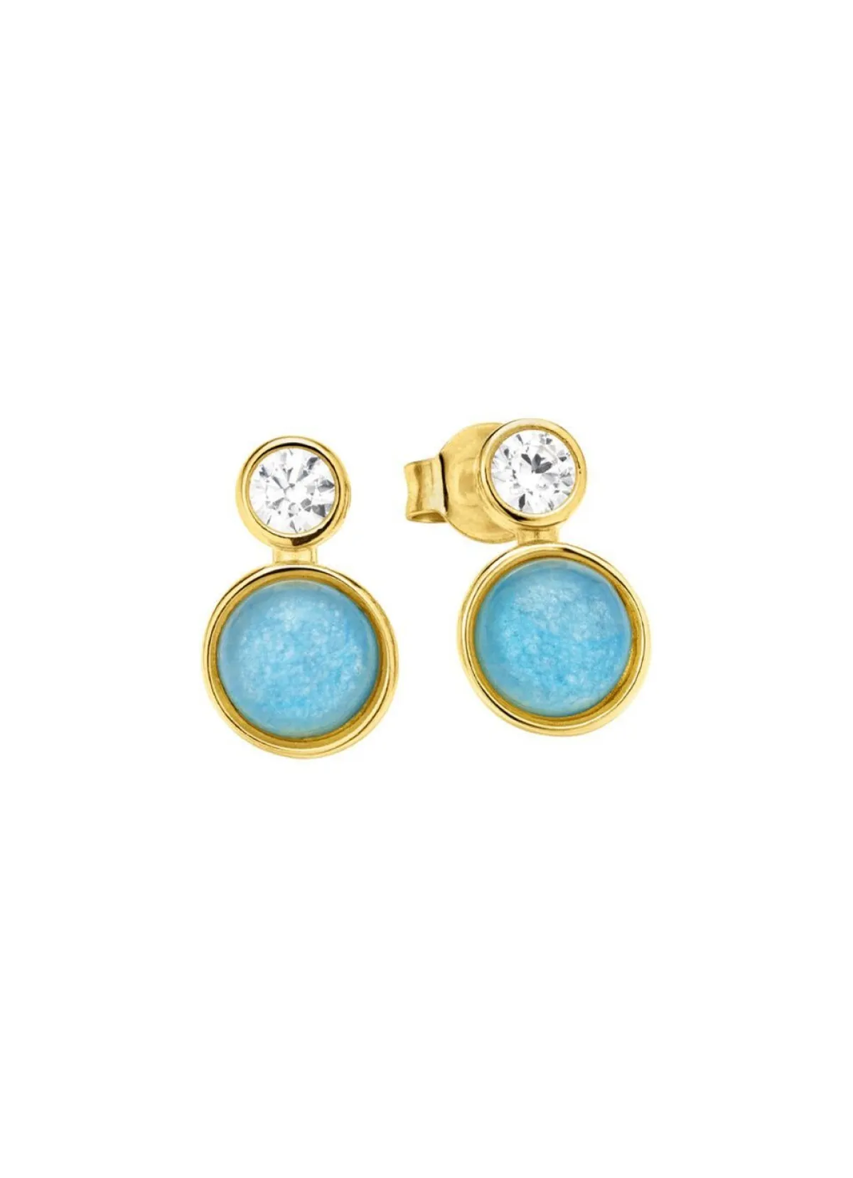 New BADER Himmlische Eleganz: Ohrstecker mit echten blauen Chalcedonen