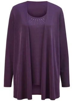 Discount KLAUS MODELLE MADE IN GERMANY Hinreißendes Twin-Set VIOLETT