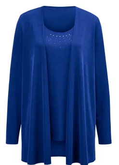 Sale KLAUS MODELLE MADE IN GERMANY Hinreißendes Twin-Set ROYALBLAU