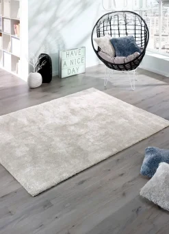 Online BADER Hochflor-Teppiche und Kissen mit Baumwoll-Rückseite WEISS