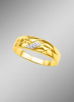 Sale BADER Hochglänzender Damenring in Bicolor mit Diamant
