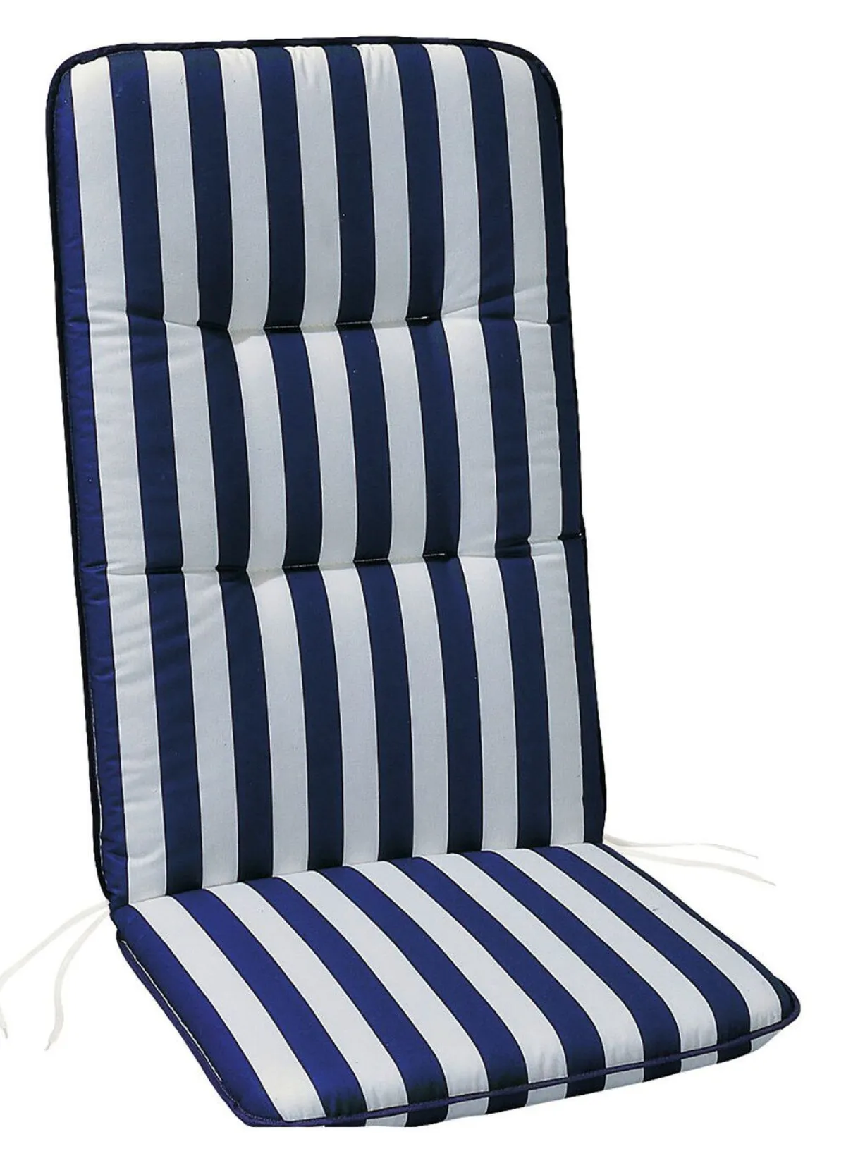 Clearance BADER Hochlehner-Auflagen mit Bezug aus 100% Baumwolle BLAU-WEISS