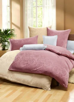 New DORMISETTE Hochwertige Damast-Bettwäsche ROSÉ