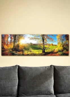Best BADER Hochwertige Kunstdruck „Zauberhafte Landschaft im Herbst“ GRÜN