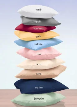 Sale JANINE Hochwertige Mako-Satin-Kissenbezüge mit Reißverschluss GELB