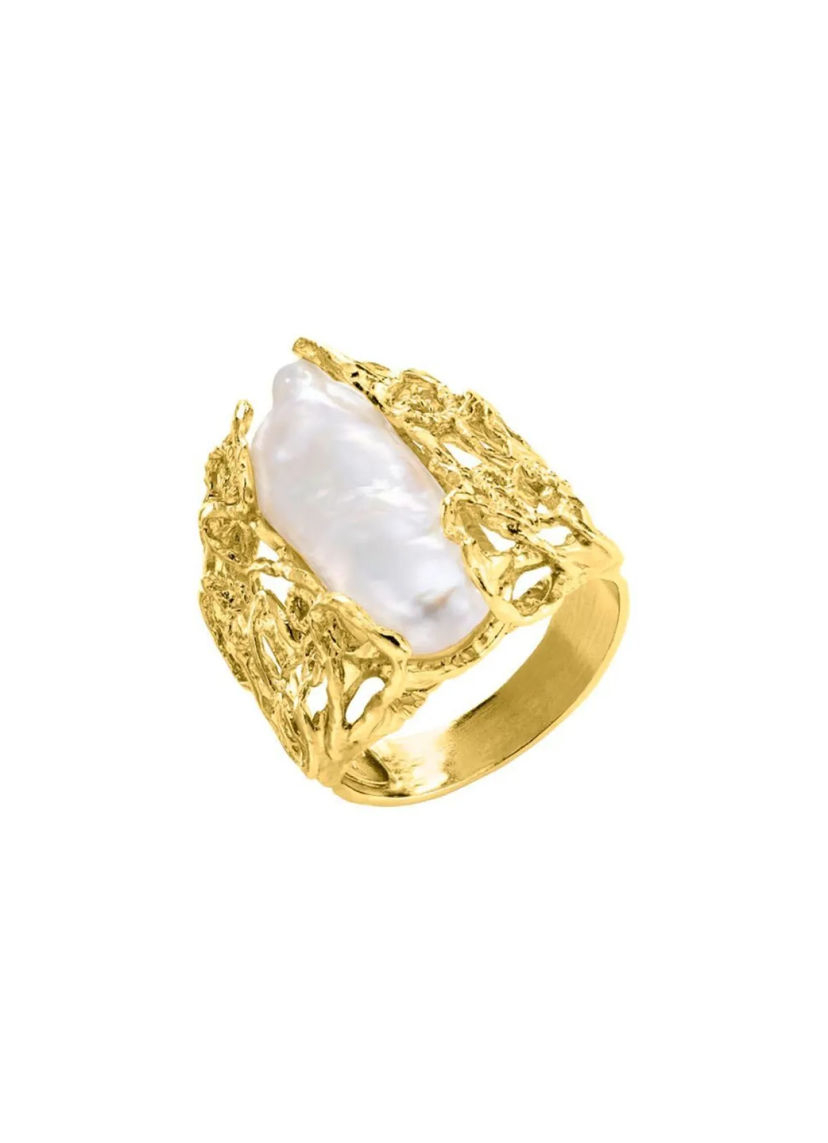 Outlet BADER Hochwertiger Damenring mit Keshi-Perle