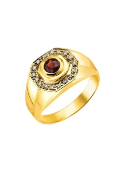 Online BADER Hochwertiger Herrenring mit Granat und Diamanten