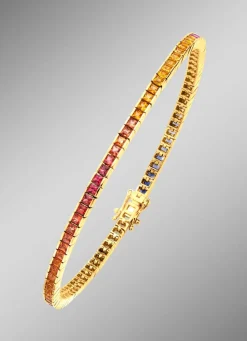 Outlet BADER Hochwertiges Armband mit echten Safiren in Multicolor