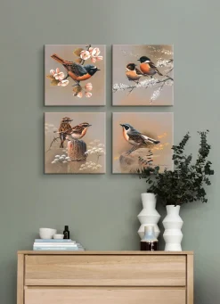 Online BADER Hochwertiges Bilder-Set mit Vogelszenen, 4-teilig BUNT