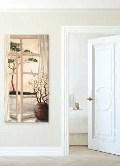 Best BADER Hochwertiges Leinwandbild CREME