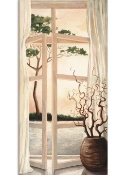 Best BADER Hochwertiges Leinwandbild CREME