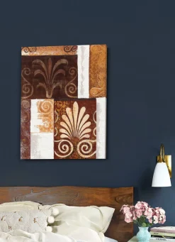 BADER Hochwertiges Leinwandbild mit dem Titel „Ornamente II“ BRAUN