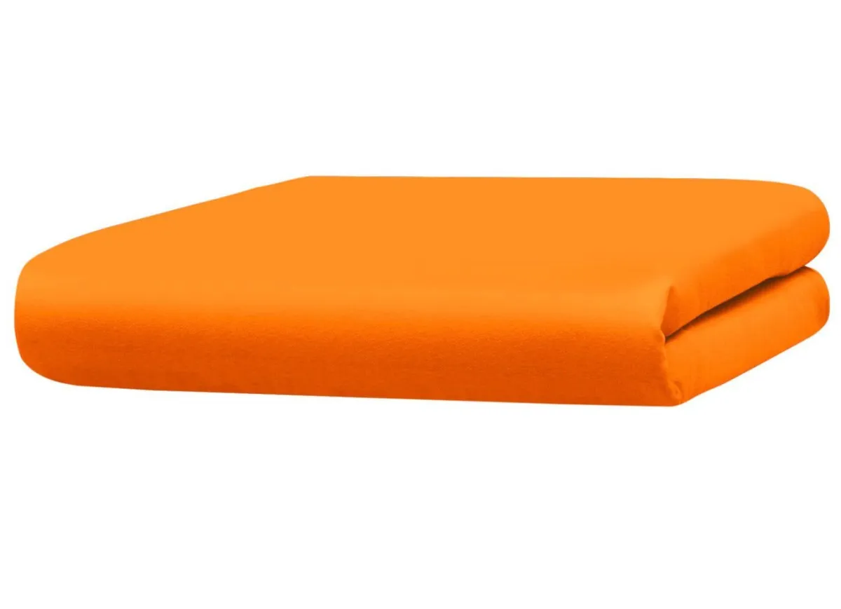 Clearance BADER Hochwertiges und flauschiges Spannbetttuch in 2 Qualitäten MANDARINE