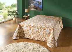 Best BADER Hochwertige Tagesdecke mit Bandeinfassung GOLD
