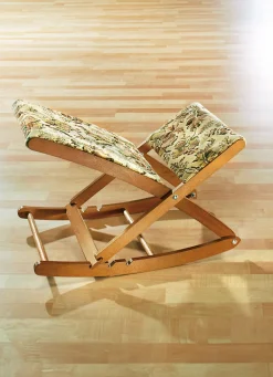 New ZEIDLER Hochwertige verstellbare Fußschaukel aus Holz BRAUN