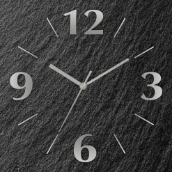 Best BADER Hochwertige Wanduhr in Schiefer-Optik ANTHRAZIT