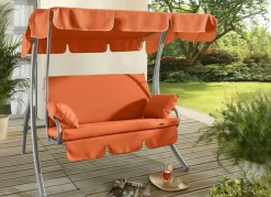 Clearance BADER Hollywood-Schaukel mit Gestell aus verzinktem Stahlrohr ORANGE
