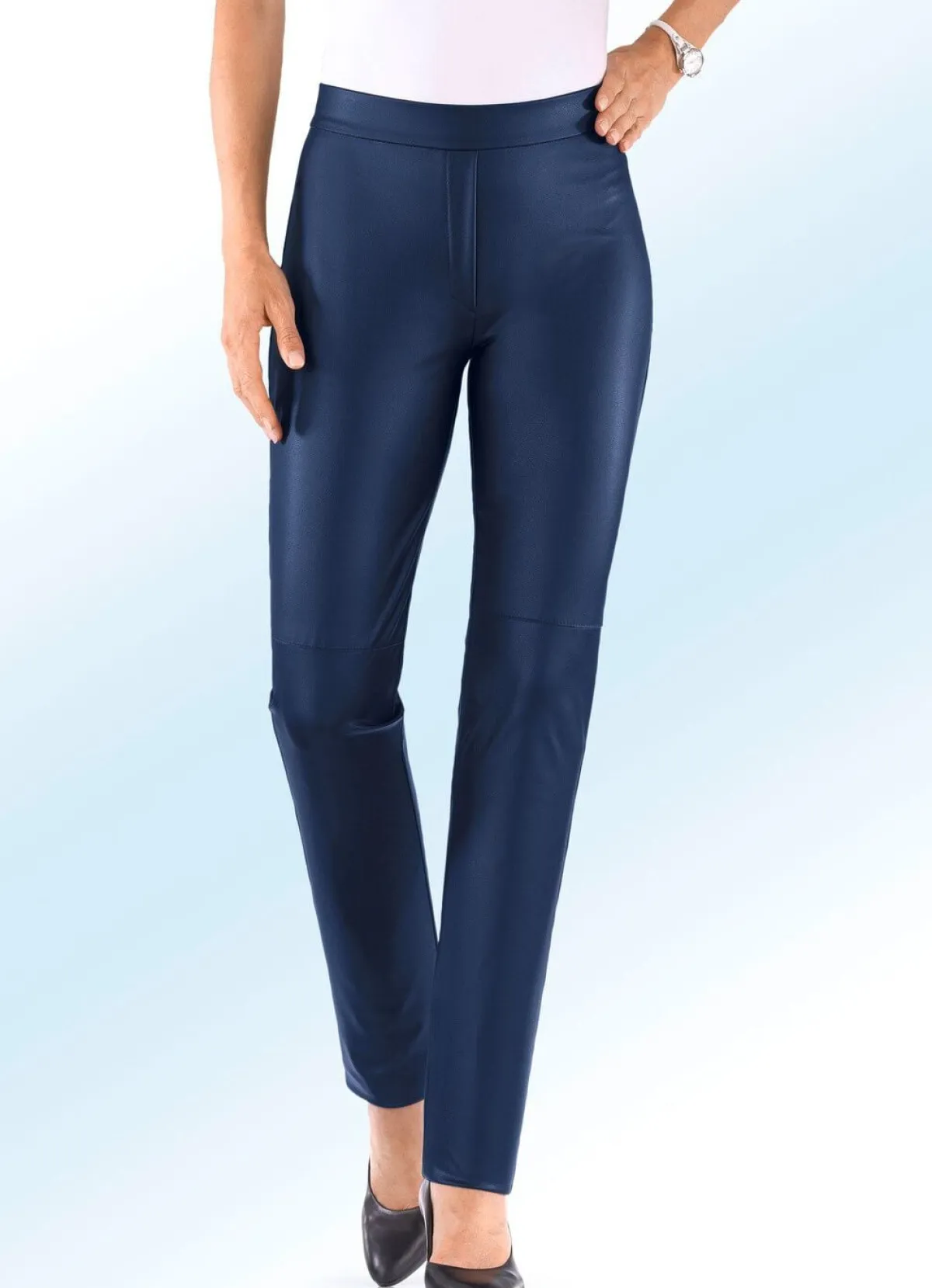 Best KLAUS MODELLE MADE IN GERMANY Hose aus softem Nappaleder-Imitat MARINE
