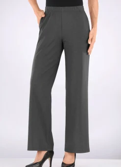 Hot KLAUS MODELLE MADE IN GERMANY Hose in modischer Weite ANTHRAZIT MELIERT