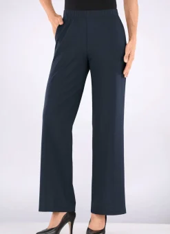 Clearance KLAUS MODELLE MADE IN GERMANY Hose in modischer Weite MARINE MELIERT