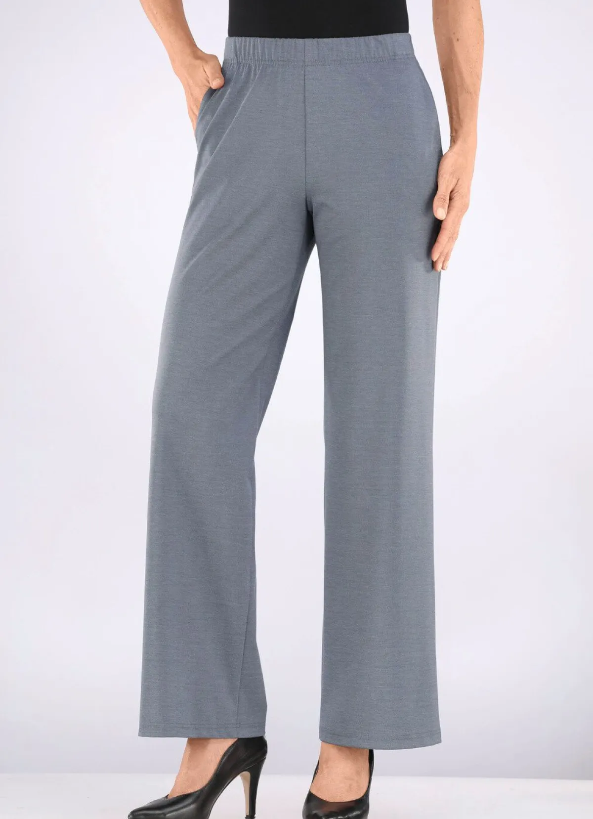 Best KLAUS MODELLE MADE IN GERMANY Hose in modischer Weite GRAU MELIERT