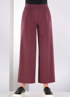 Hot KLAUS MODELLE MADE IN GERMANY Hose in aktueller Palazzo-Form BORDEAUX