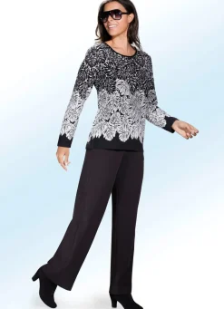 Discount KLAUS MODELLE MADE IN GERMANY Hose in angesagter Palazzo-Form SCHWARZ