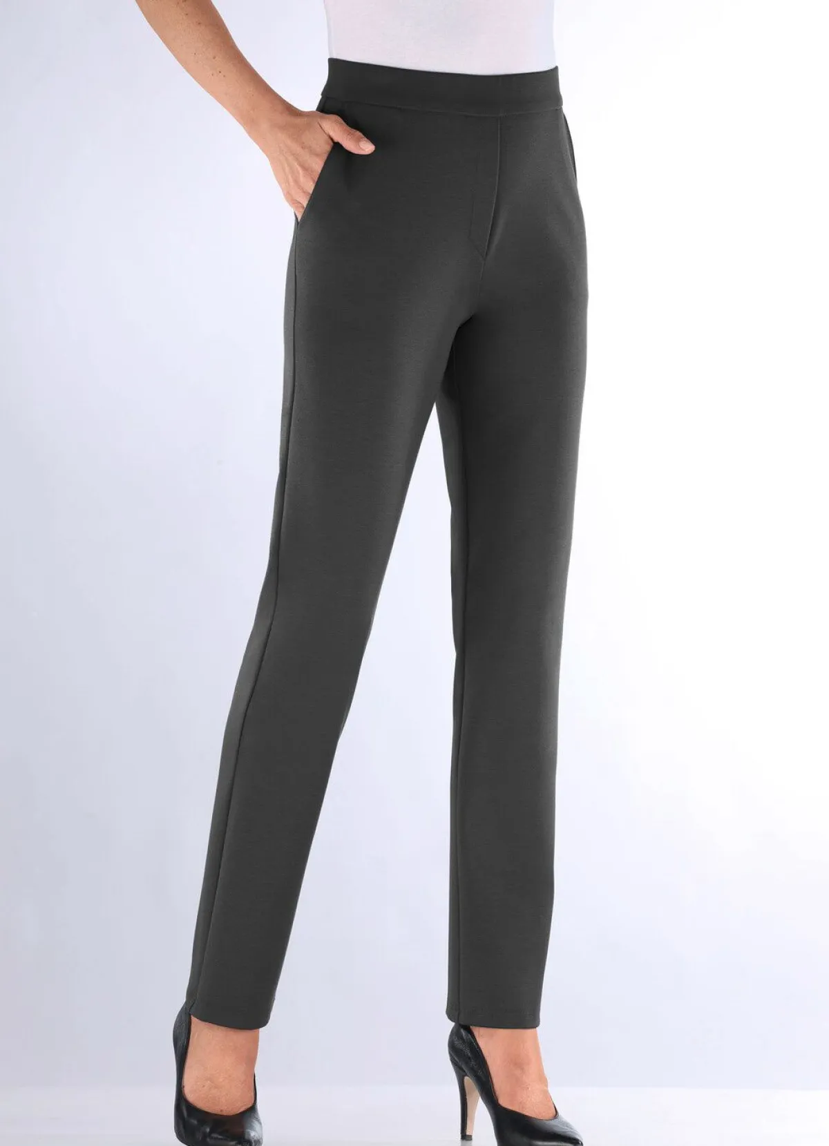 KLAUS MODELLE MADE IN GERMANY Hose in bequemer Schlupfform ANTHRAZIT
