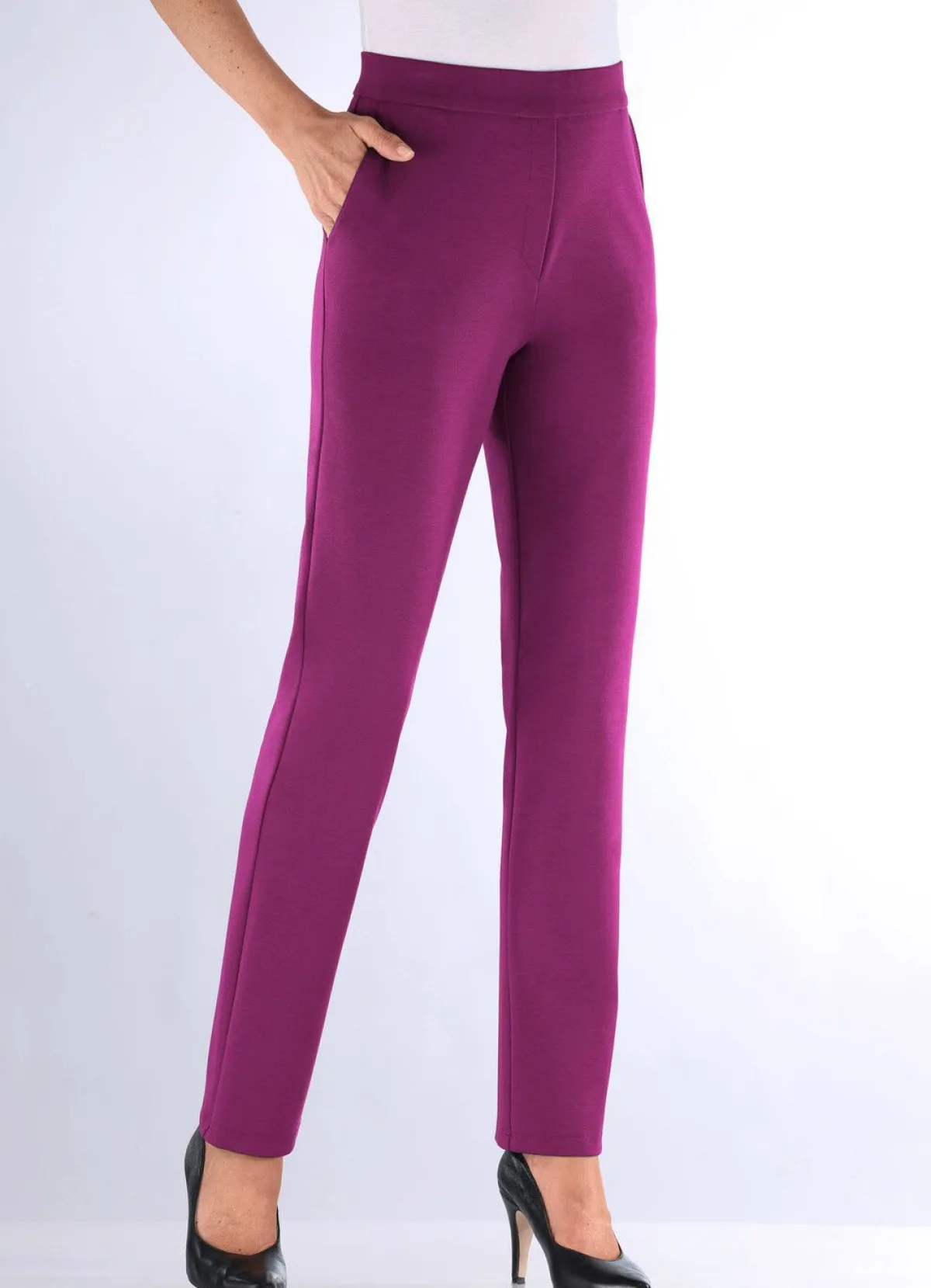 Clearance KLAUS MODELLE MADE IN GERMANY Hose in bequemer Schlupfform FUCHSIA