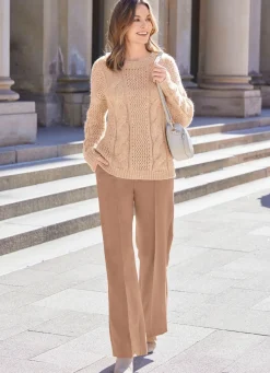 BADER Hose in modischer Weite CAMEL MELANGE